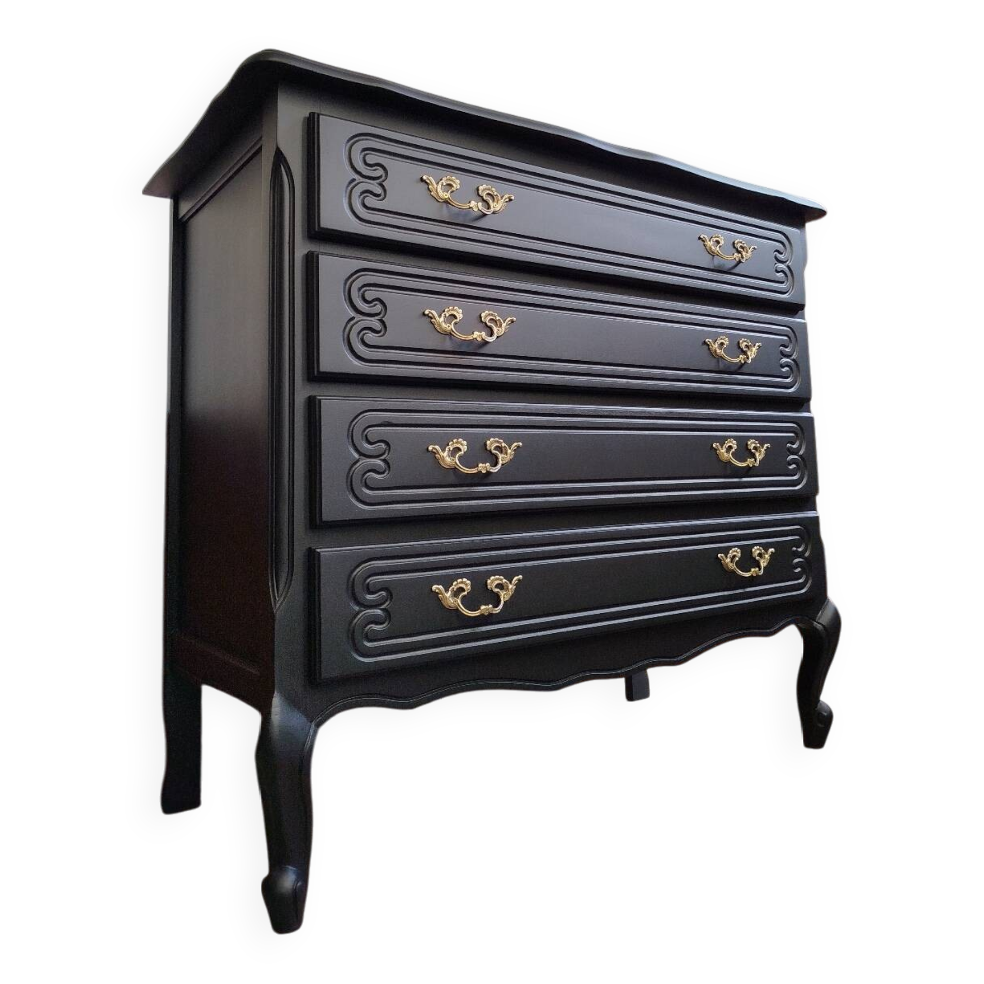 Vintage chest of drawers refurbished in black