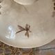 Sepia ironware compote dish, antique fruit bowl.