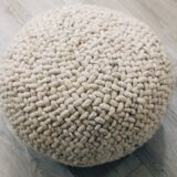 Wool pouf