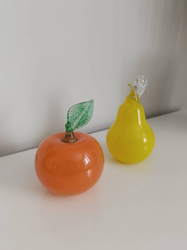 2 fruits en verre de Murano