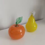 2 Murano glass fruits