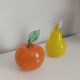 2 fruits en verre de Murano