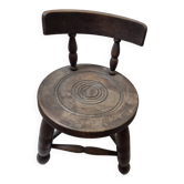 Breton brutalist chair for milking, mid-20th century