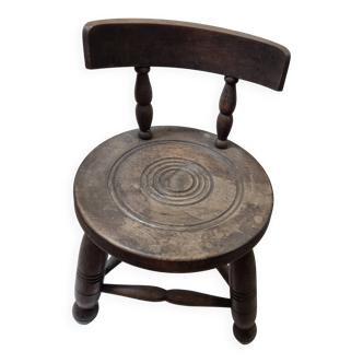 Breton brutalist chair for milking, mid-20th century