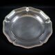 Round silver-plated metal plate with a scalloped edge – frieze of gadroons.