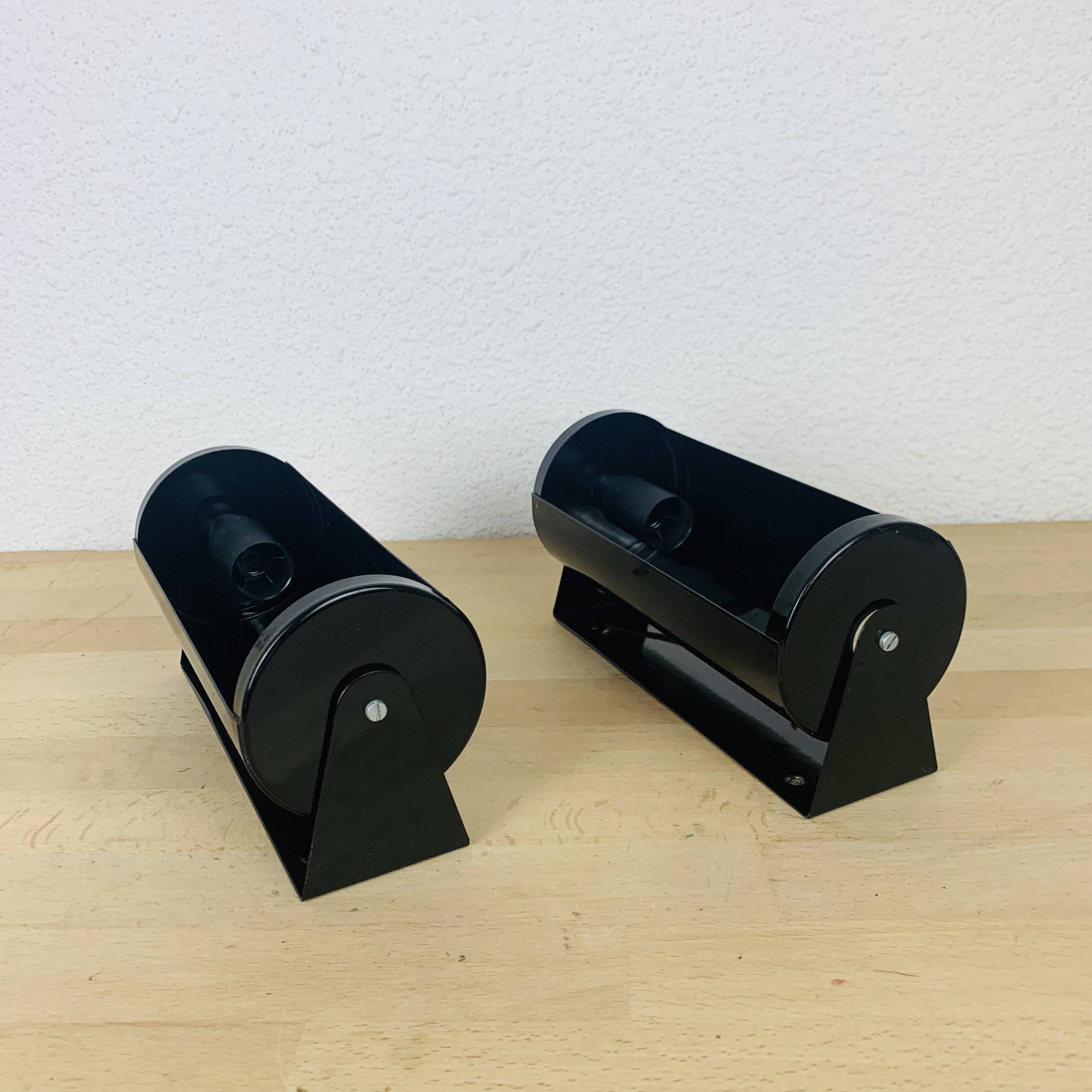 Pair of vintage black Ikea V413 roller wall lights