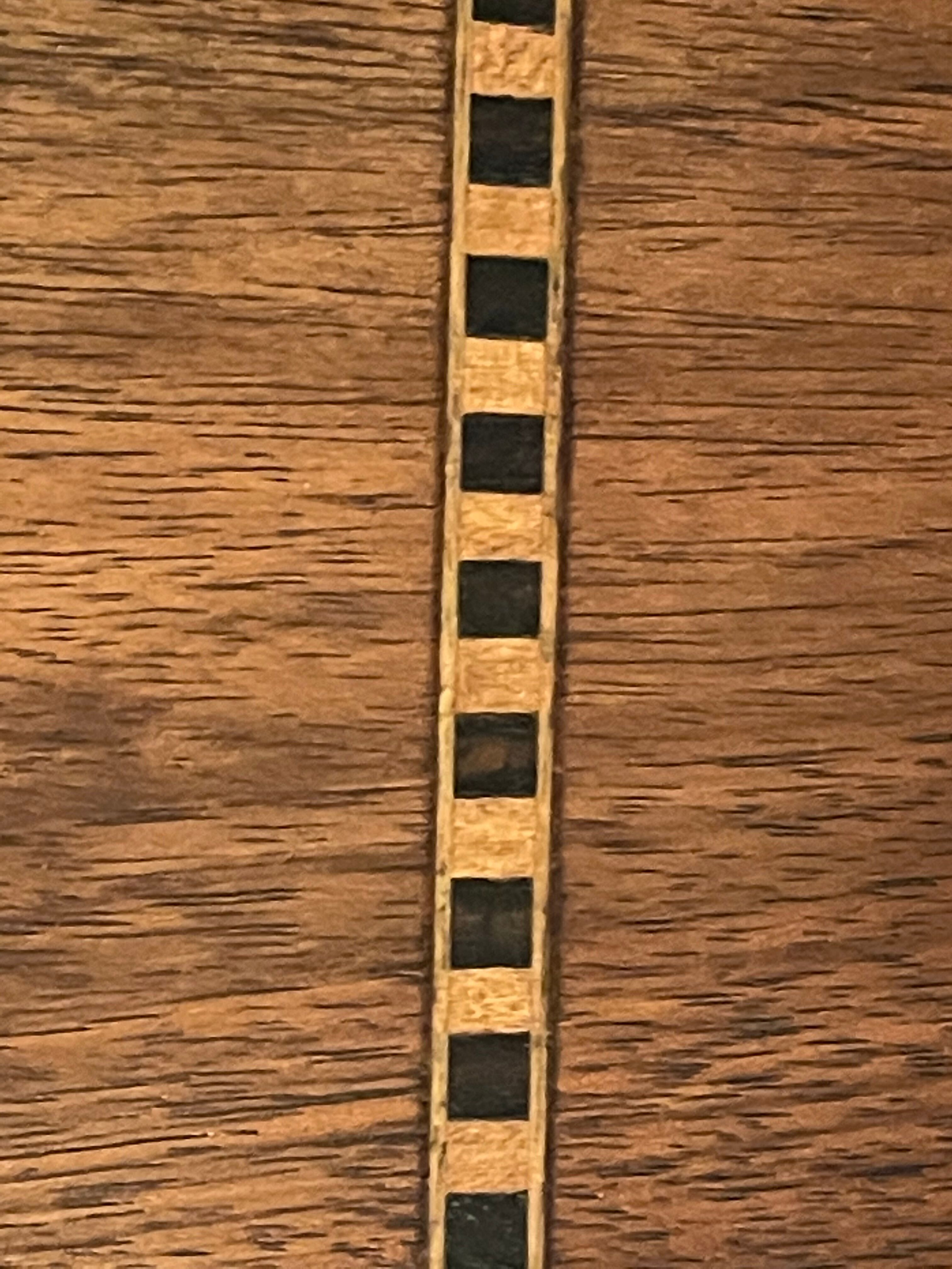 Walnut desk marquetry