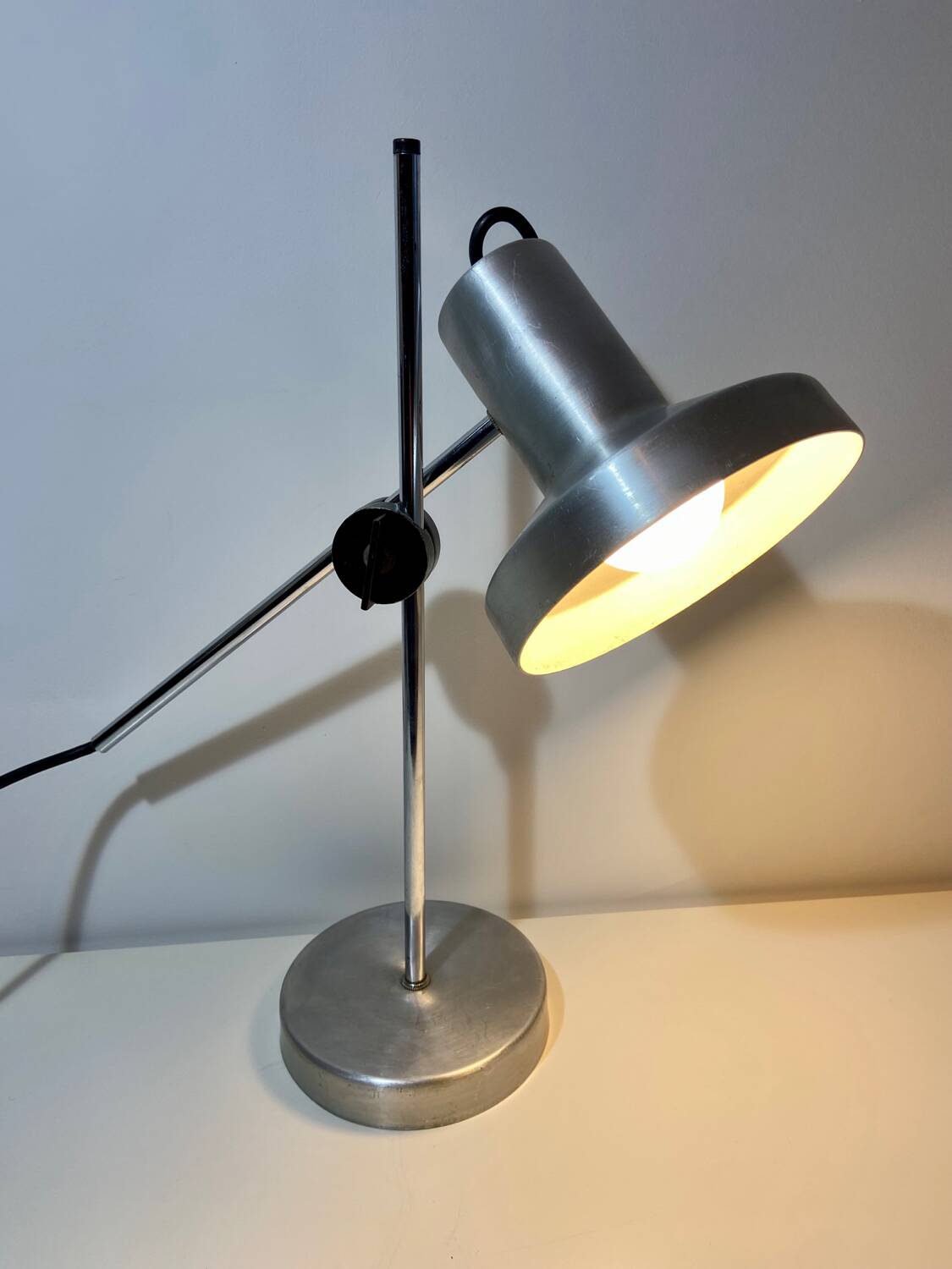 Brushed aluminum desk lamp