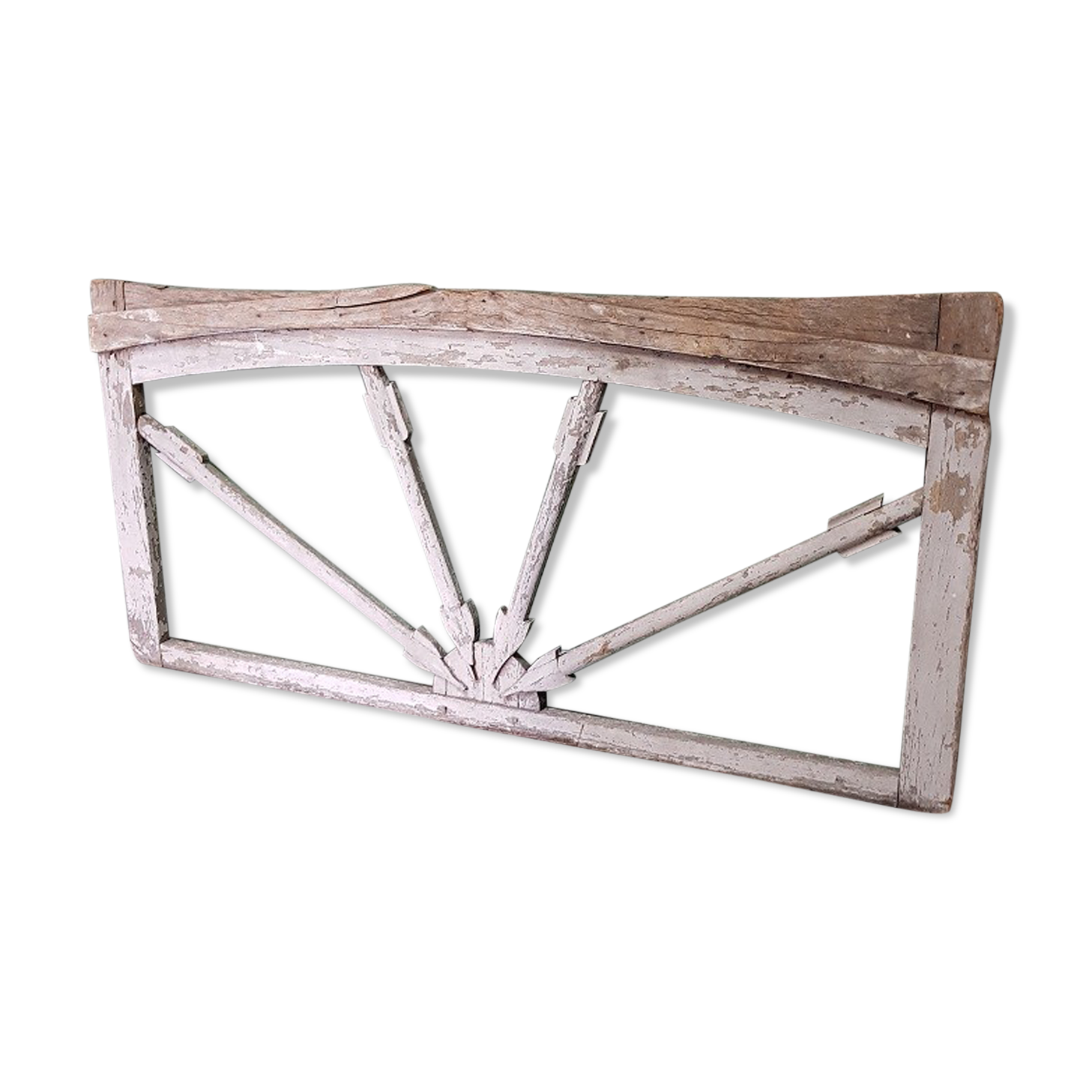 19th century french wooden window frame with arrows