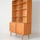 Bibliothèque de rangement vintage scandinave en chêne