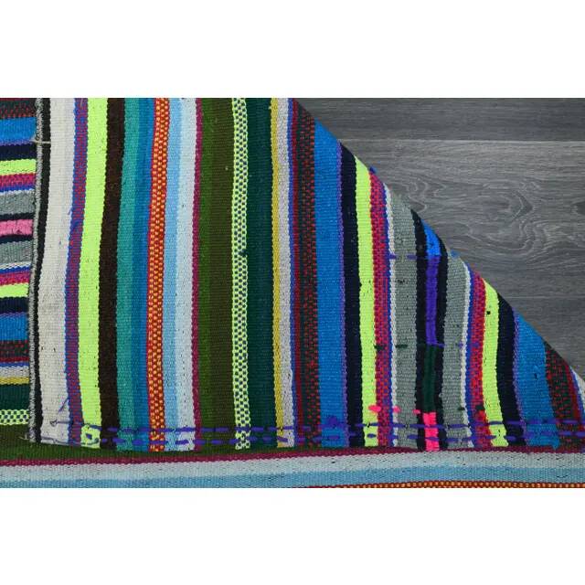 1970s Vintage Turkish Oushak Handmade Wool Cotton Green Area Rug 196x271