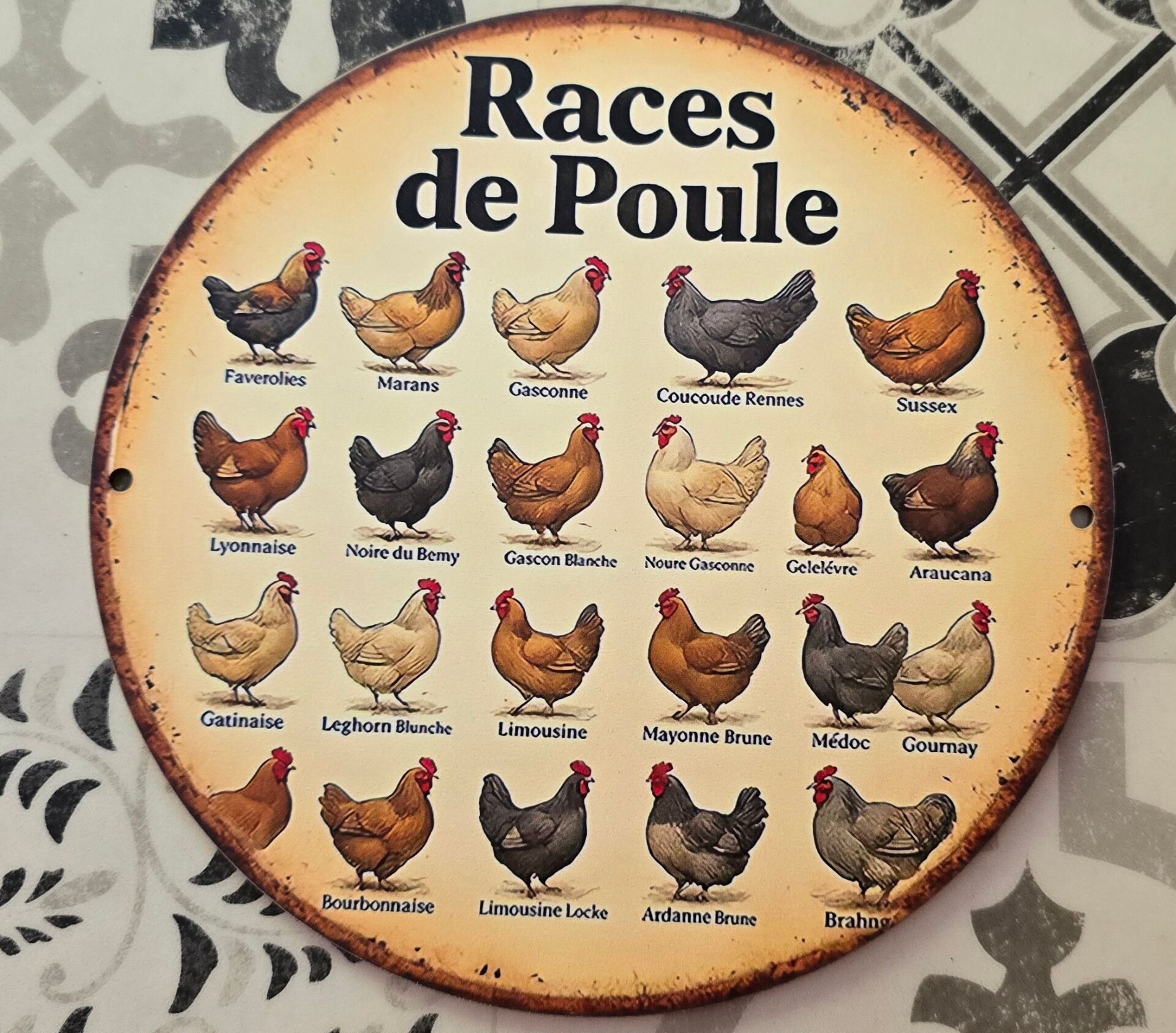 Décoration murale thème poules