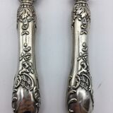 Box of cutlery with leg / roast silver filled.