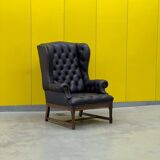 Vintage Tufted Leather Chesterfield Style Wing Back Chair (Price is For One Chair)