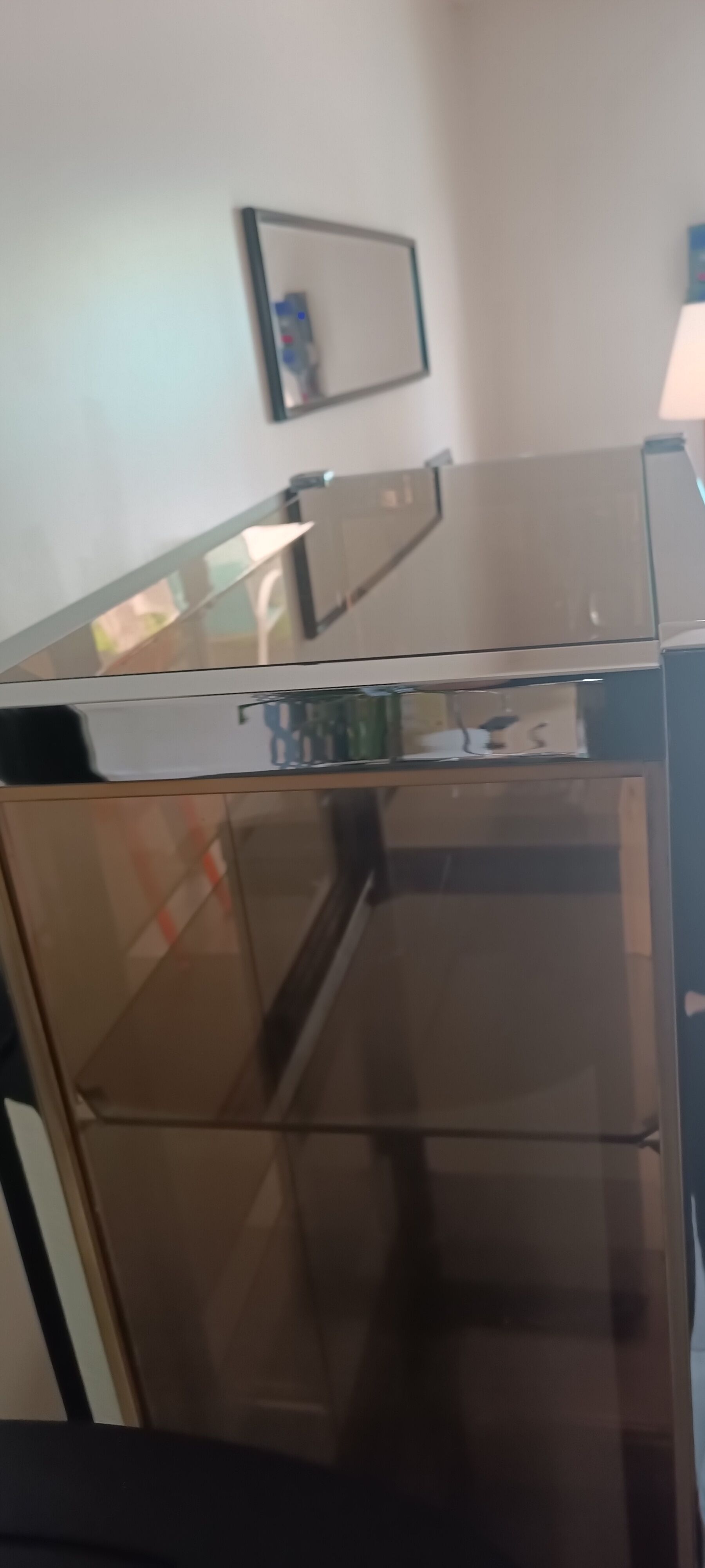 Vintage showcase in brass and chrome Renato Zevi