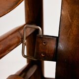 Hungarian calf leather lounge chair and ottoman, set of 2