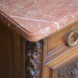 Buffet with mirror in solid walnut. Late 19th century, beautiful piece.