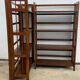 Pair of folding wooden bookcases, 4 shelves, 1950