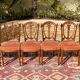 Suite of 6 chairs in walnut  Louis XVI style