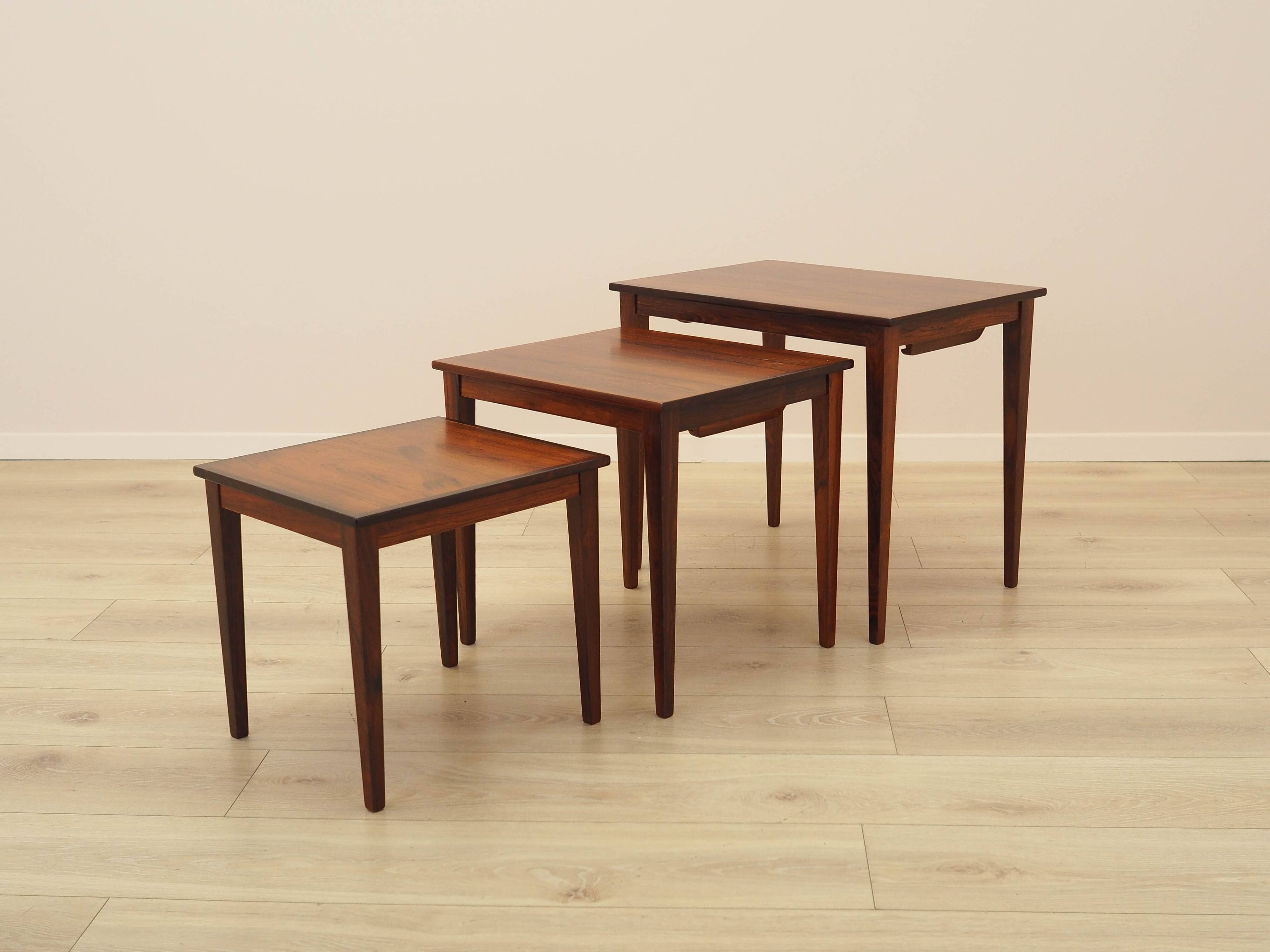 Set of three rosewood coffee tables, Danish design, 1960s, made in Denmark