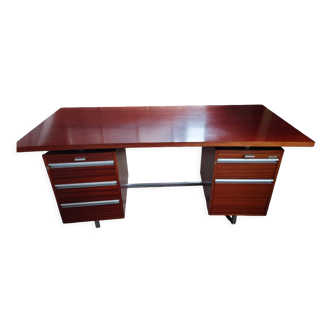 Bureau de direction 1960/1970 signé ciolino en accajou