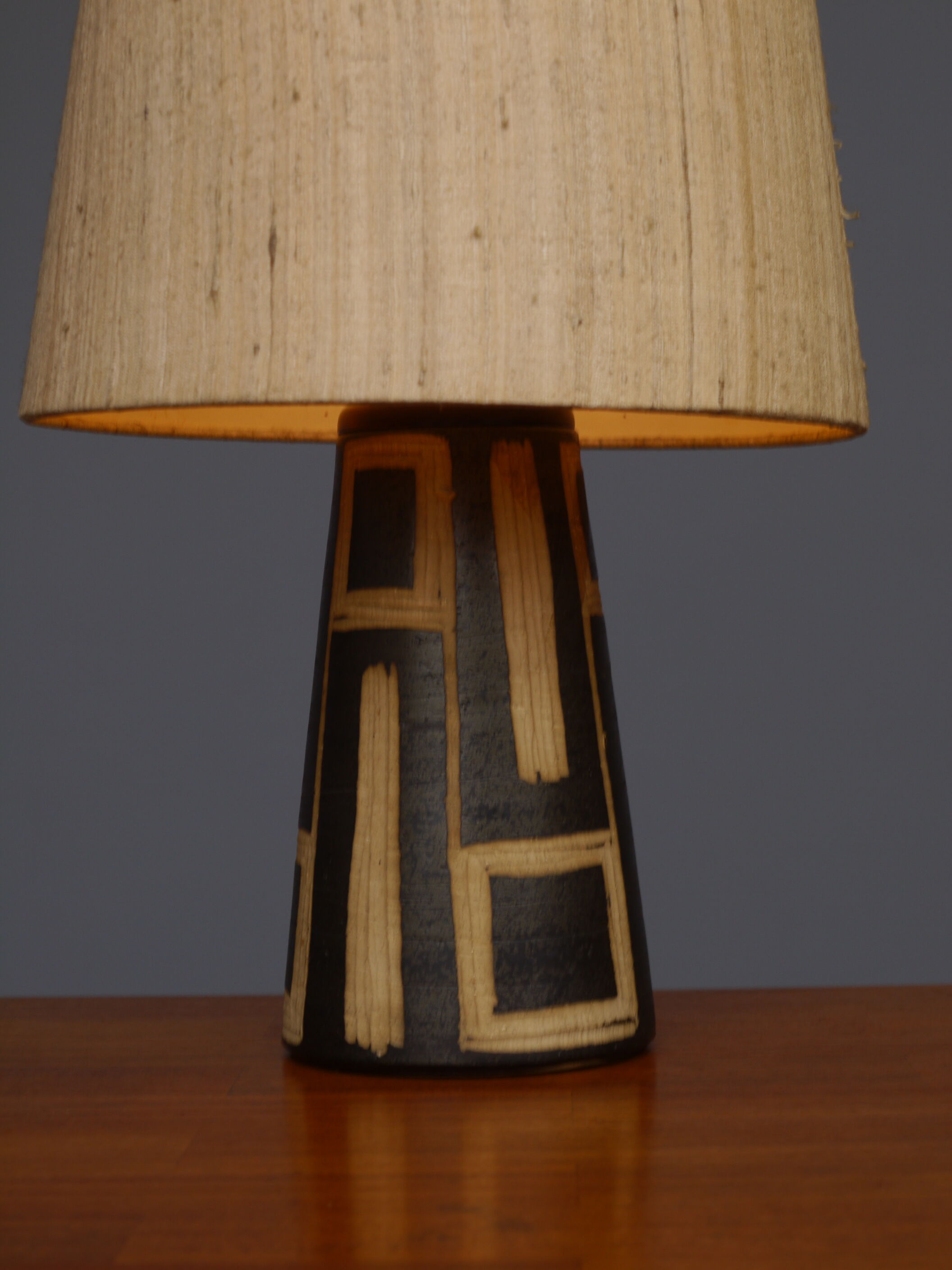 Vintage Brutalist Ceramic Table Lamp by Jan van Stolk. 1950s