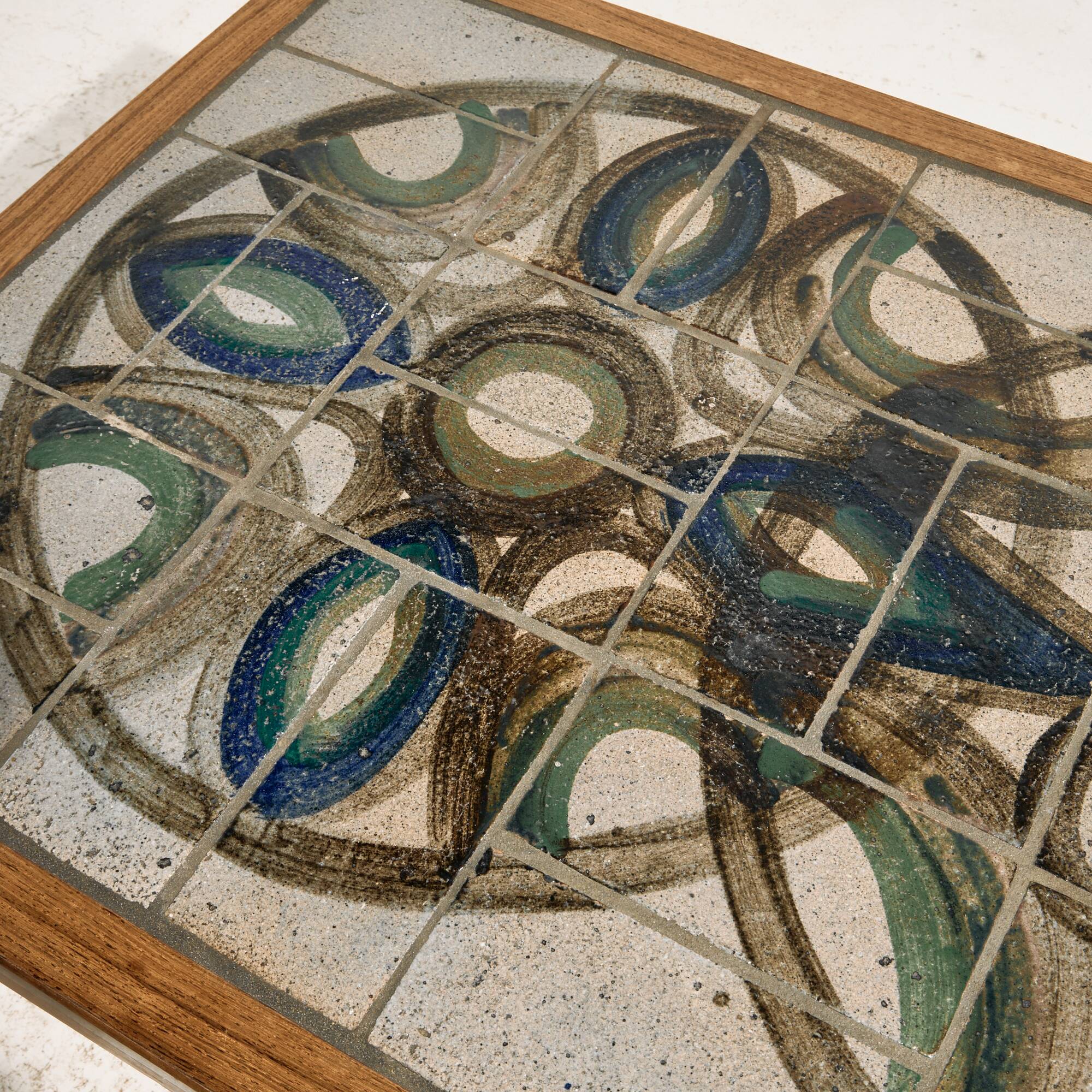 Coffee table in rosewood and ceramic by Lisbeth Sallingboe
