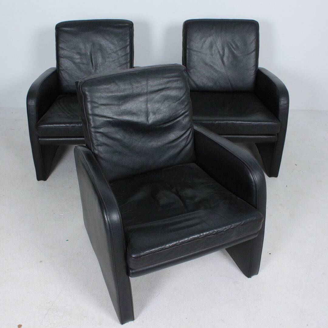 Black leather armchair