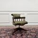 English Chesterfield Desk Chair Captain Chair Green
