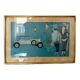 Vintage framed automotive poster
