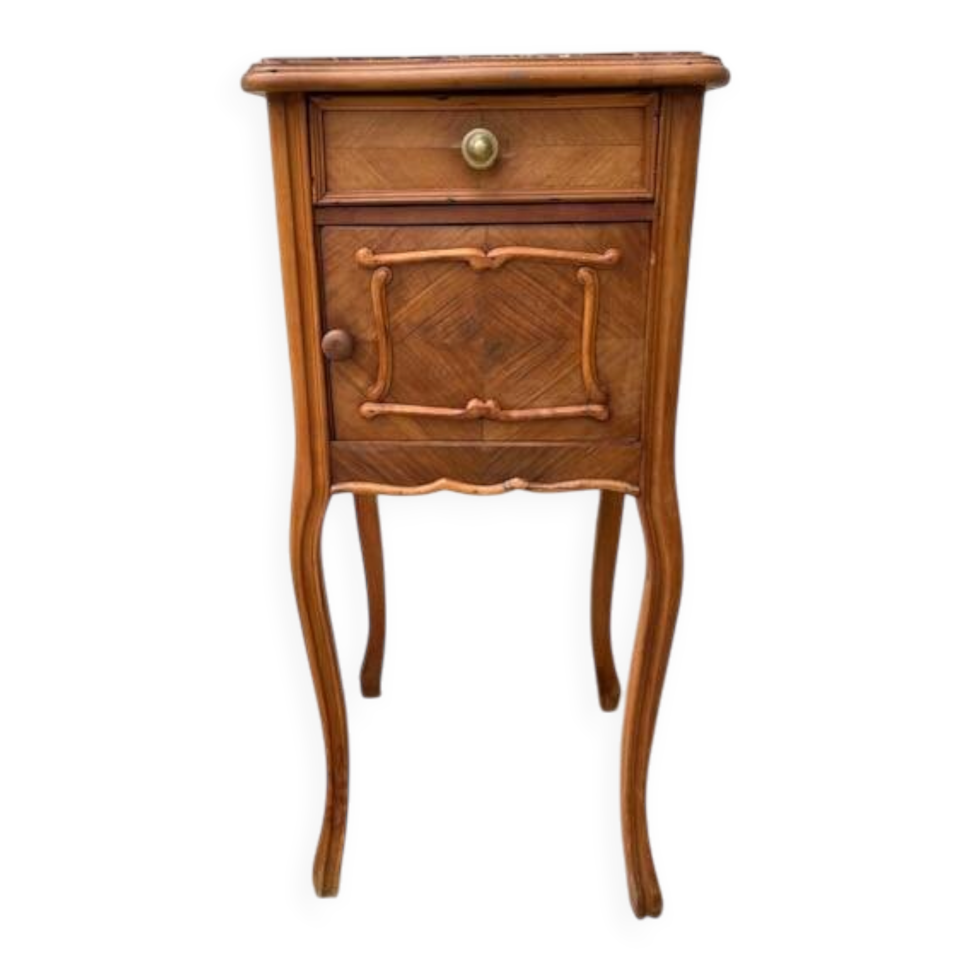 Nightstand Antique Wood and MARBLE