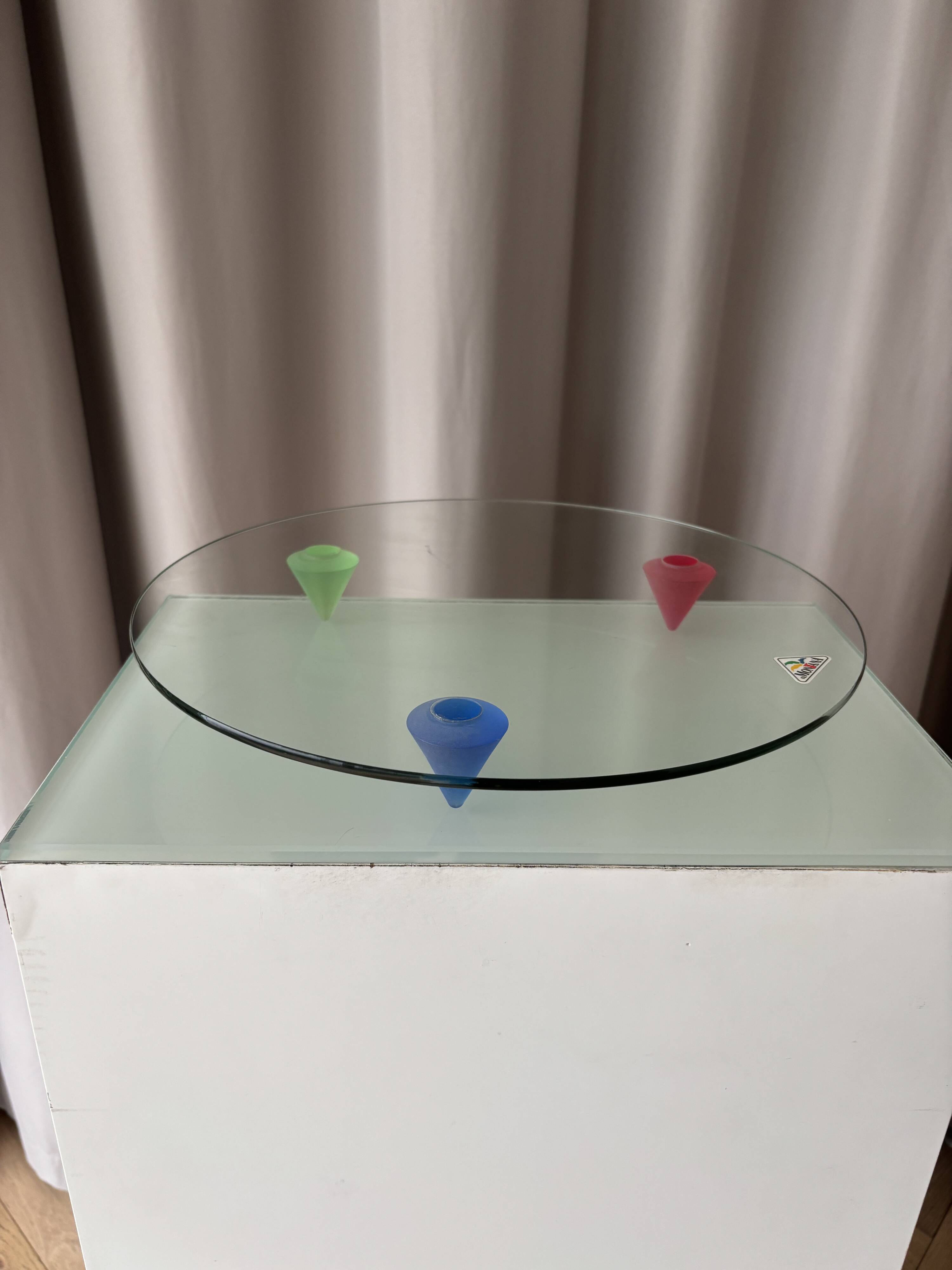 Memphis glass table centrepiece – Montana, 1980s