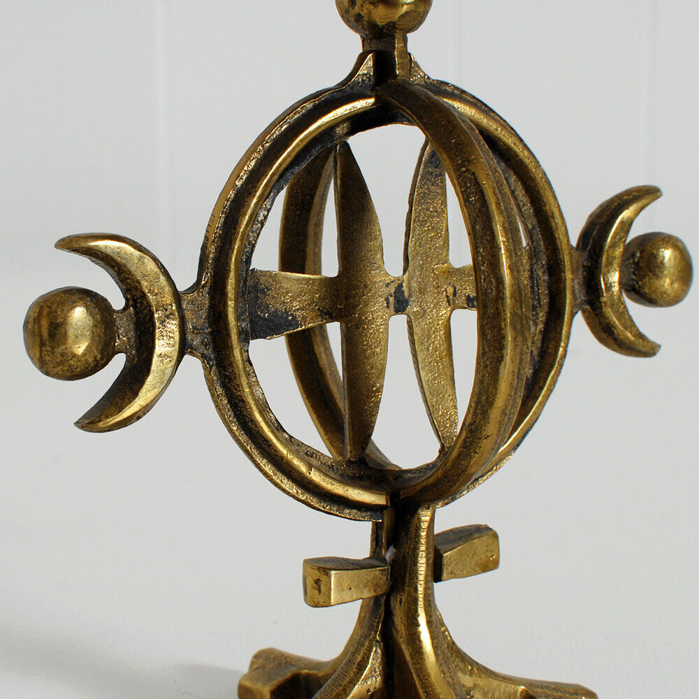 Norwegian Brass Chandelier Arts & Crafts 1960