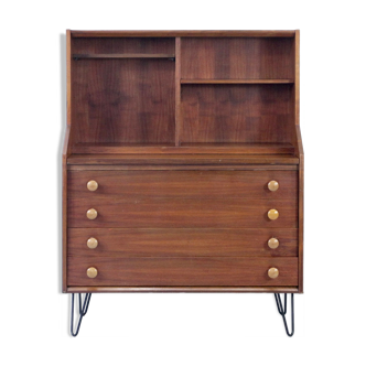 Secrétaire italien du milieu du siècle en teck