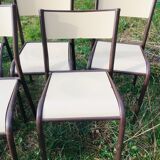 Set of 10 school chairs years '70 white