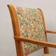Pair of vintage armchairs from the 1950s in wood and fabric, Italy.