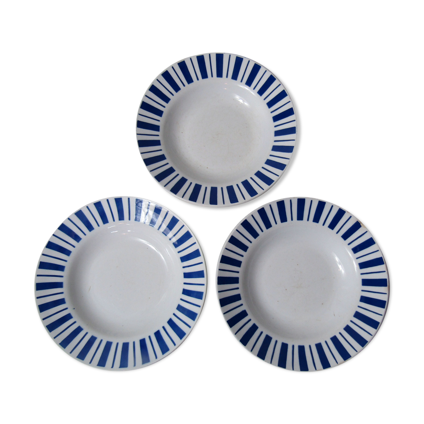3 hollow plates faience Badonviller