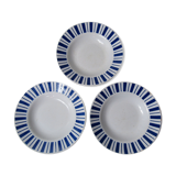 Set de 3 assiettes creuses faience Badonviller