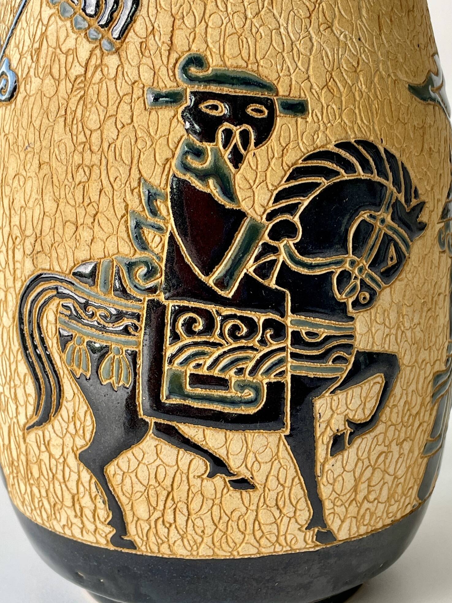 Vintage ceramic art studio vase Dona Saigon Vietnam 1970s