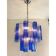 Contemporary sky- blue and blue "tronchi" murano glass sputnik chandelier