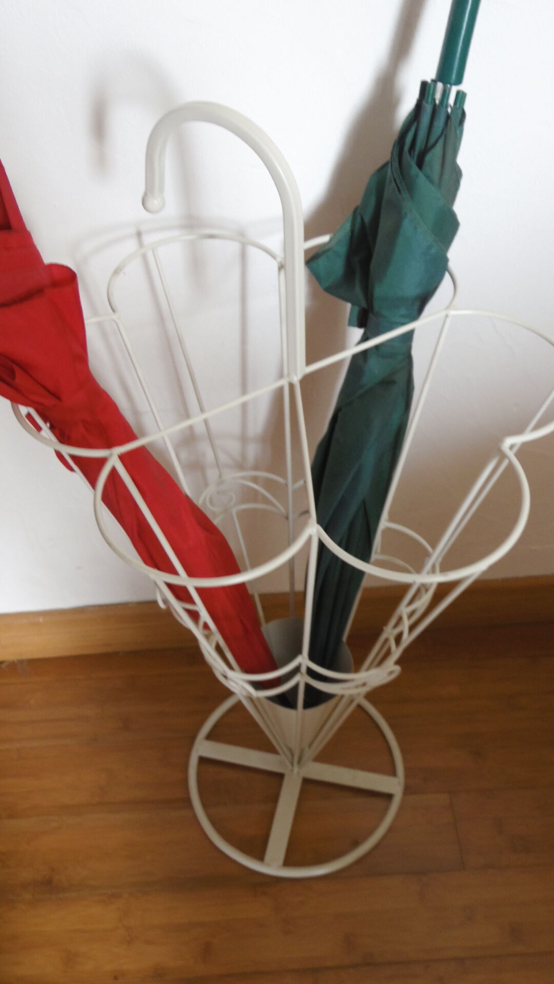Porte parapluie metal forgé blanc