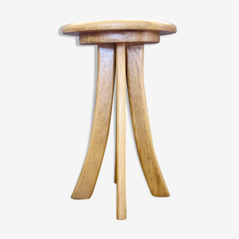 Tabouret en chêne massif des années 50-60