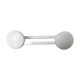 Wall coat rack in white lacquered metal with 2 hooks, 1970.