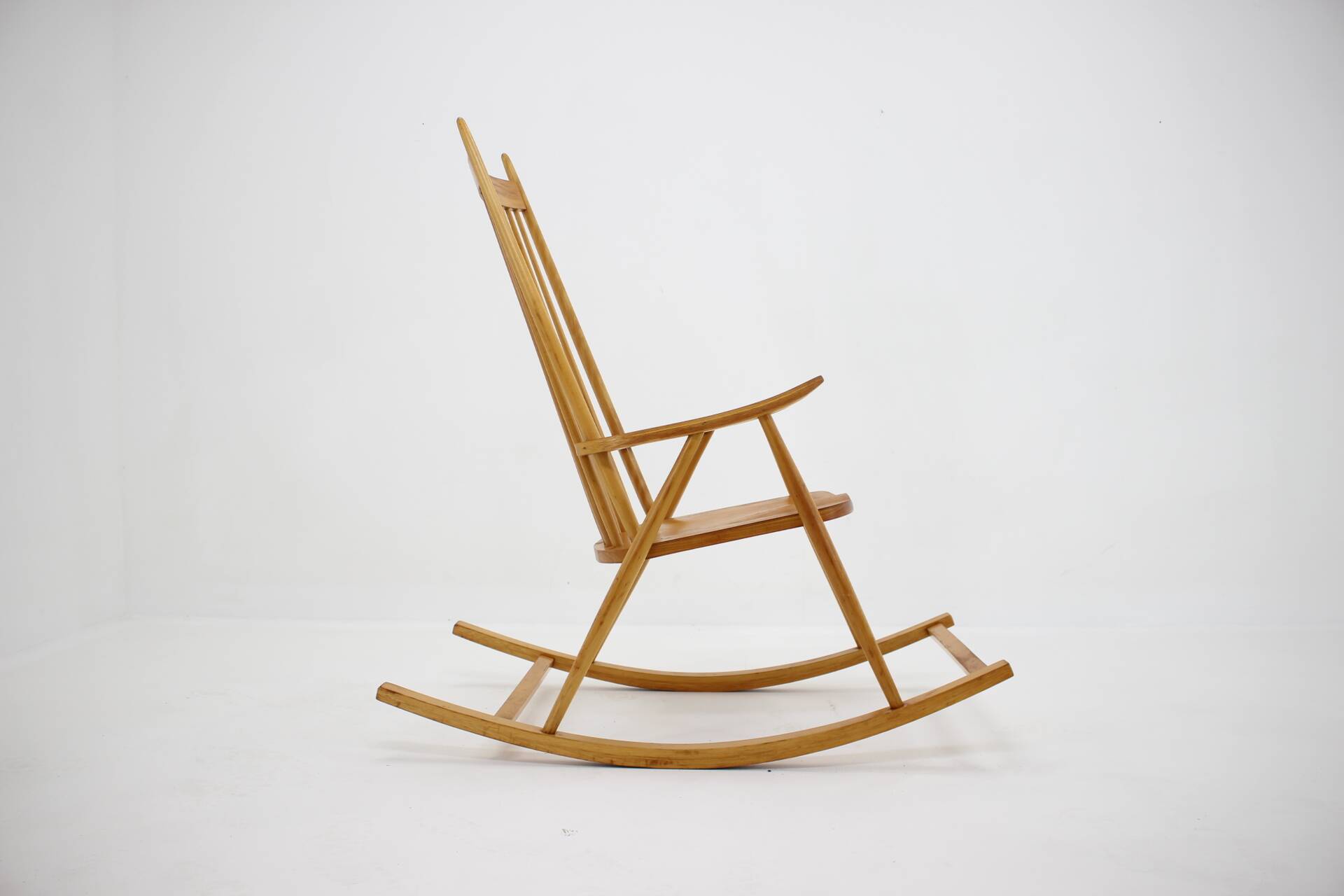 1960s Mid-century Wooden Rocking Chair, Czechoslovakia