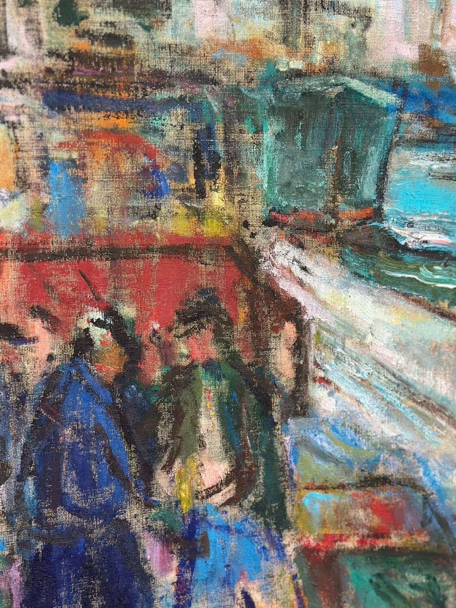 Huile sur toile suédoise – « Port de Göteborg » par Eric With
