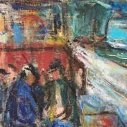 Huile sur toile suédoise – « Port de Göteborg » par Eric With