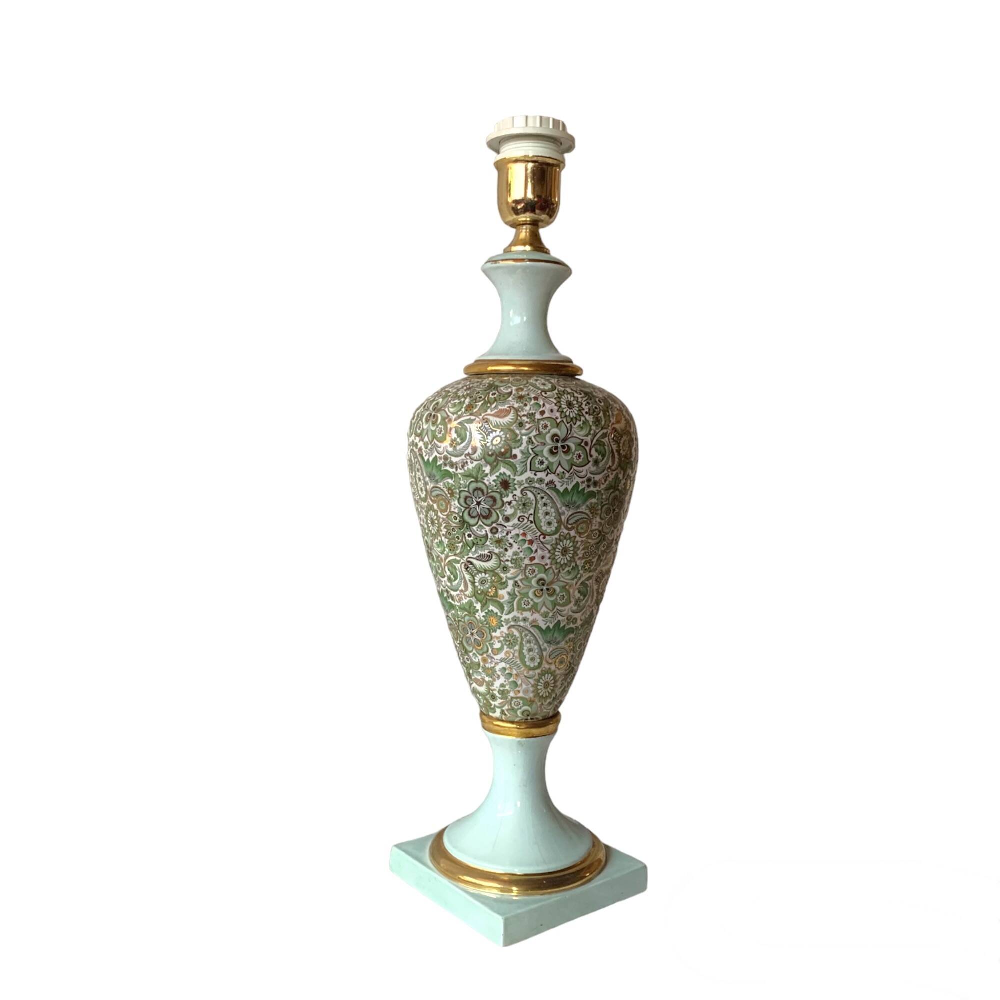 Old large porcelain lamp base - cashmere decor