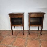 Pair of Louis XV style oak bedside tables