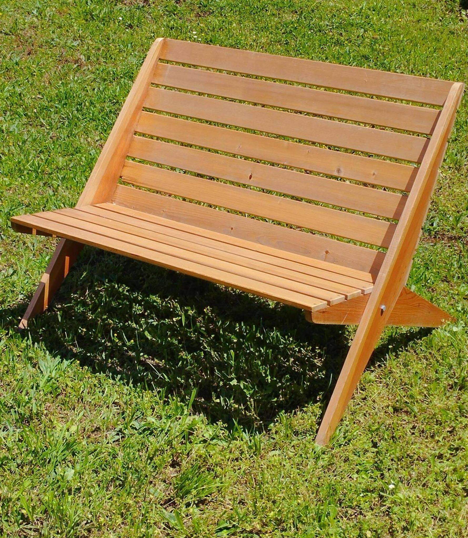 Folding garden bench, ultra compact - vintage, "Mid-century" design