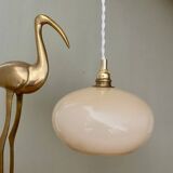 Vintage lampshade pendant light in pale yellow opaline
